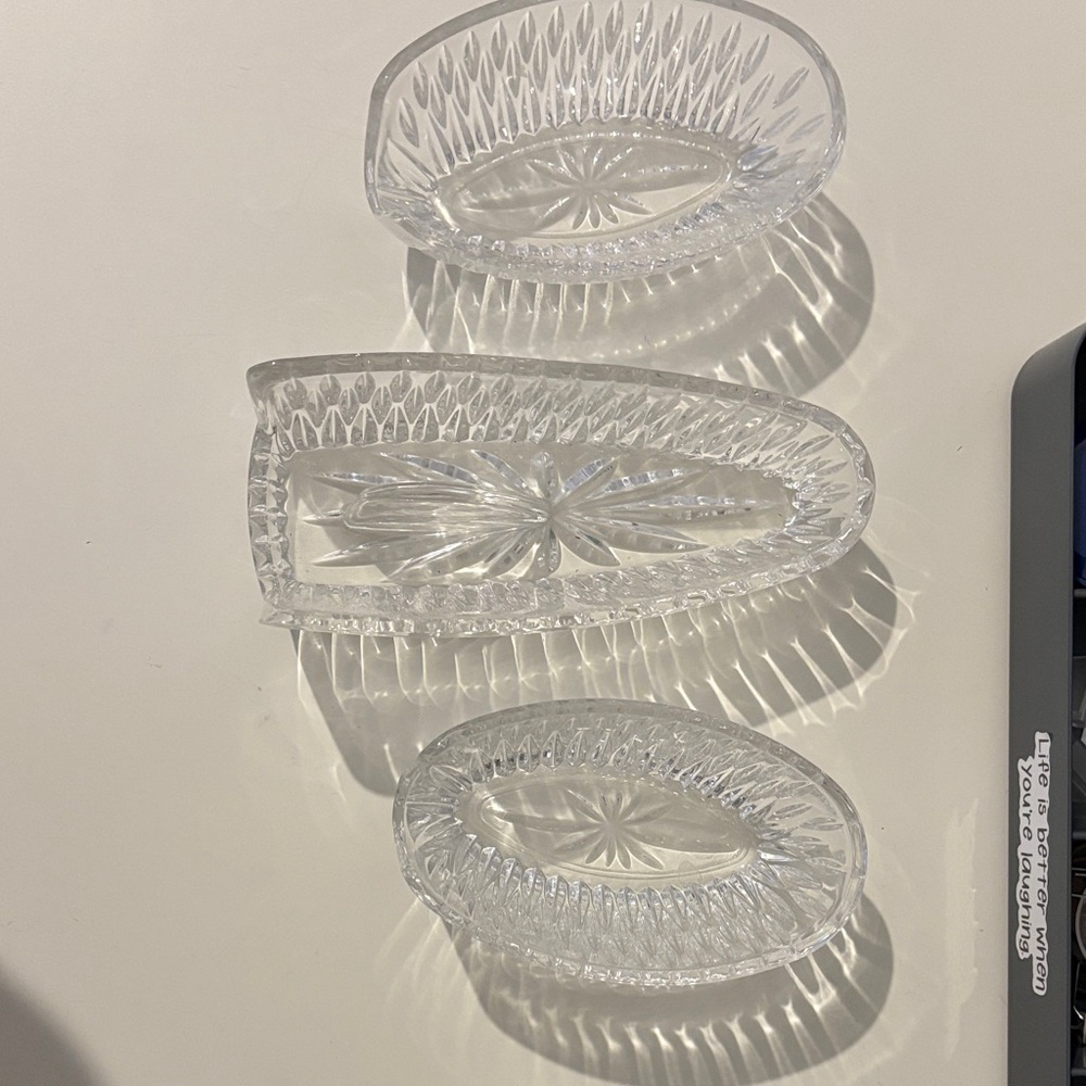 Set of 3 Glass Utensils Holders
